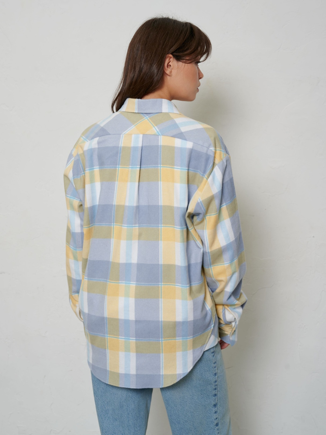 Рубашка из фланели SS'23 (Серо-желтый, 00318, OS)