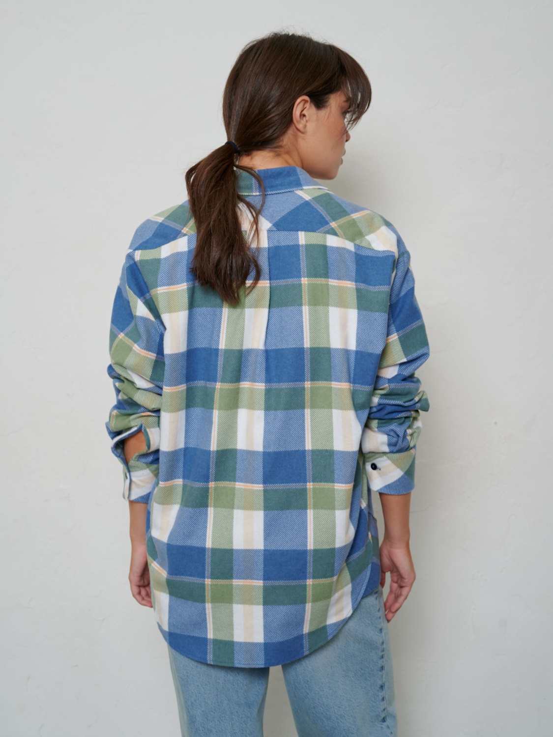 Рубашка из фланели SS'23 (Сине-зеленый, 00319, OS)